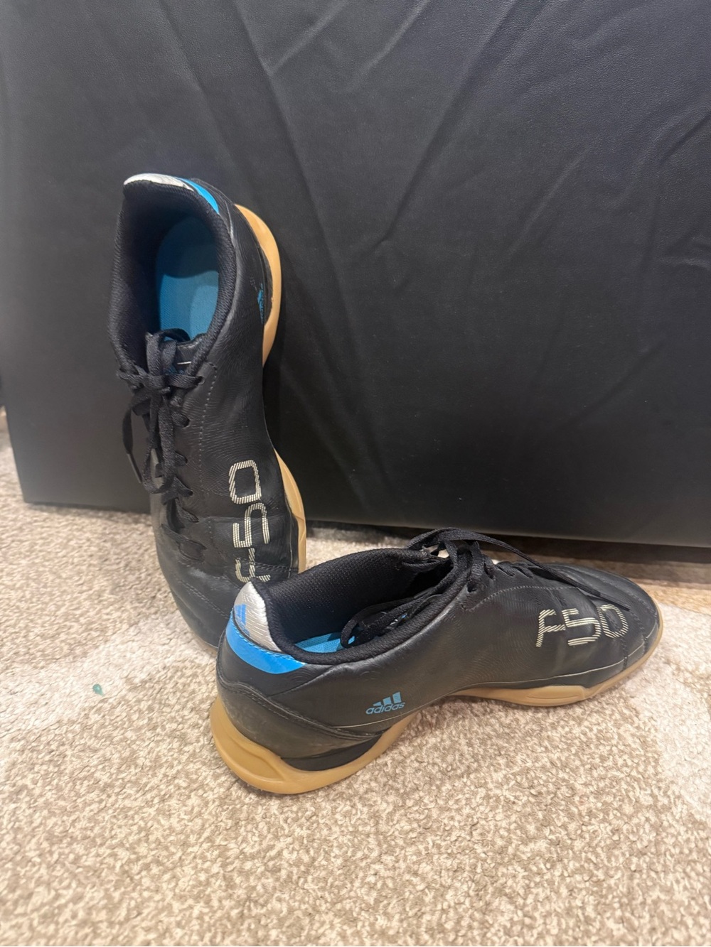adidas F50 Indoor Soccer Shoes in Black and Blue